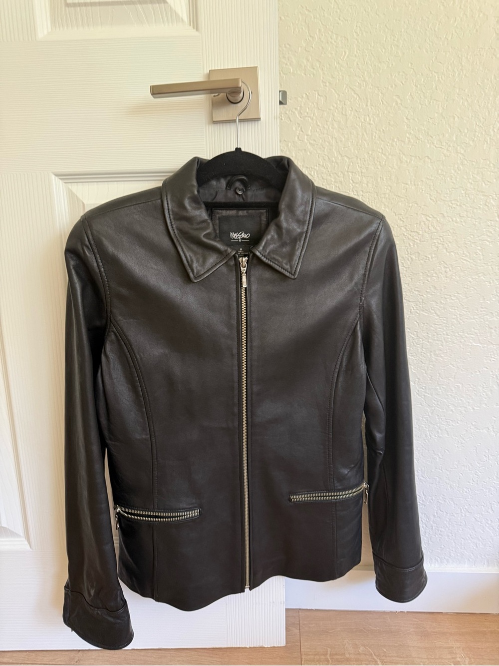 Mossimo Black Leather Zip Jacket